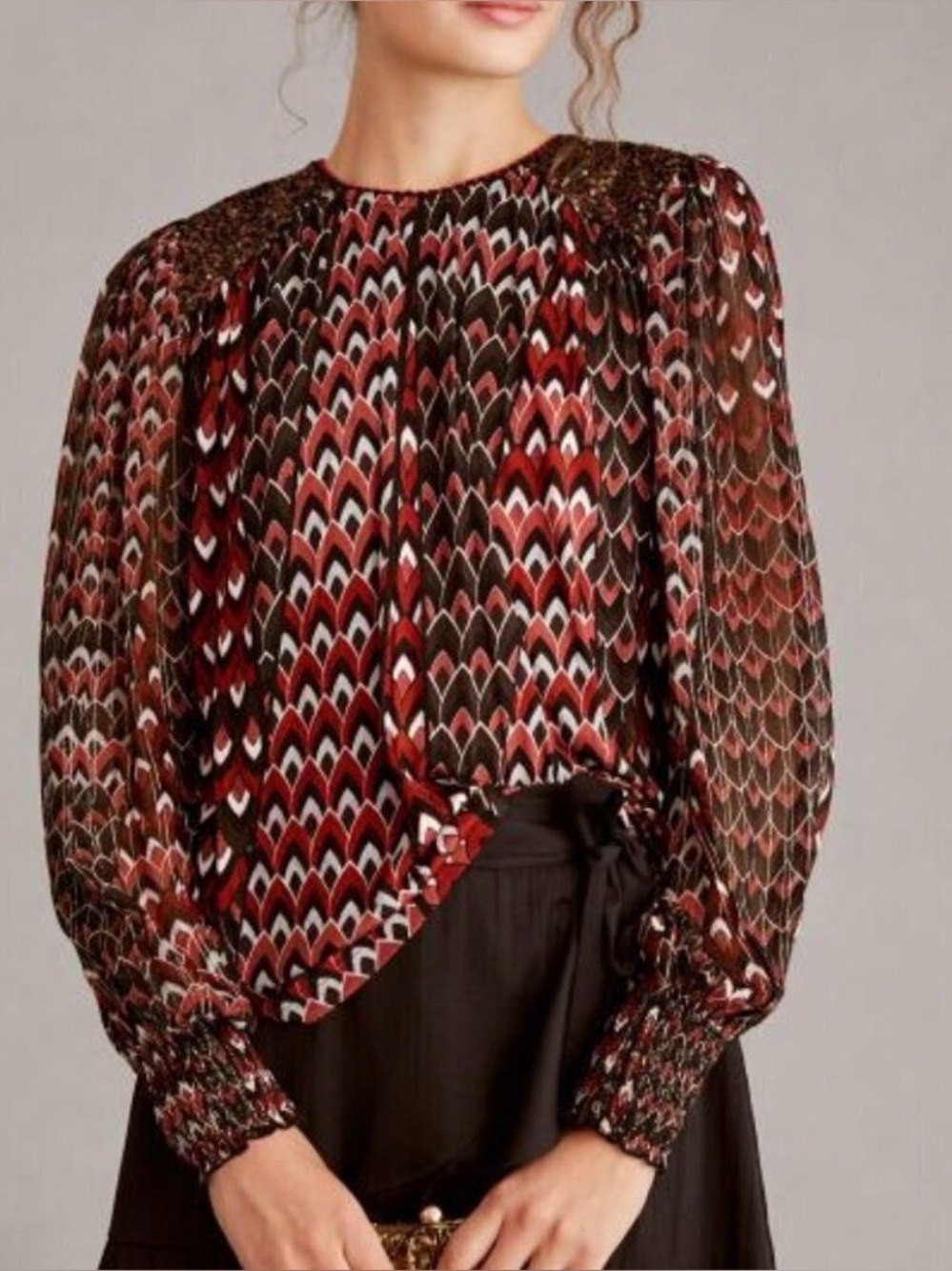 Anthropologie BI-nk London Sequin  Embellished Blouse